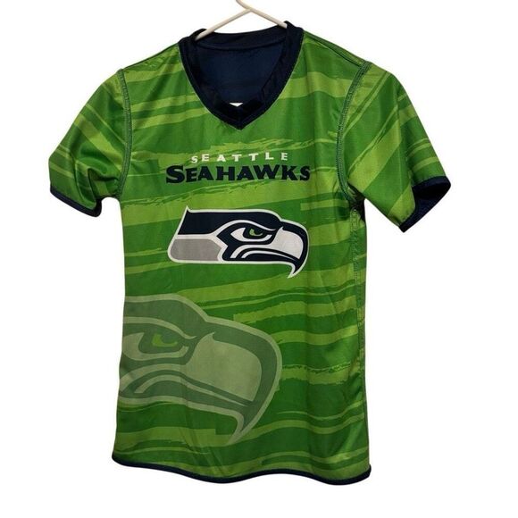 Seattle Seahawks Size Youth Large Reversible NFL Flag Football Mesh Jersey - Picture 3 of 5